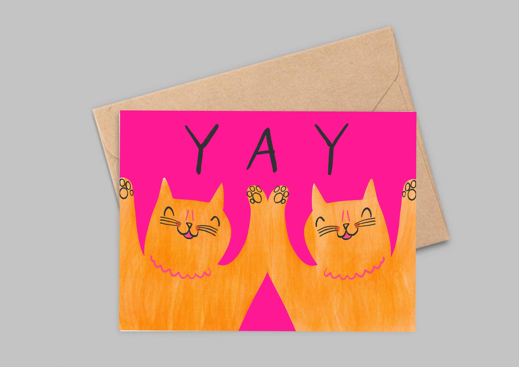 Yay Ginger Cats Greeting Card