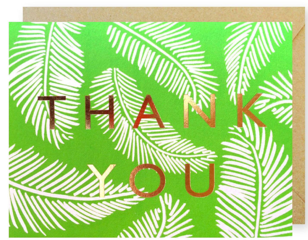 Gold Foil Palms Thank You Card
