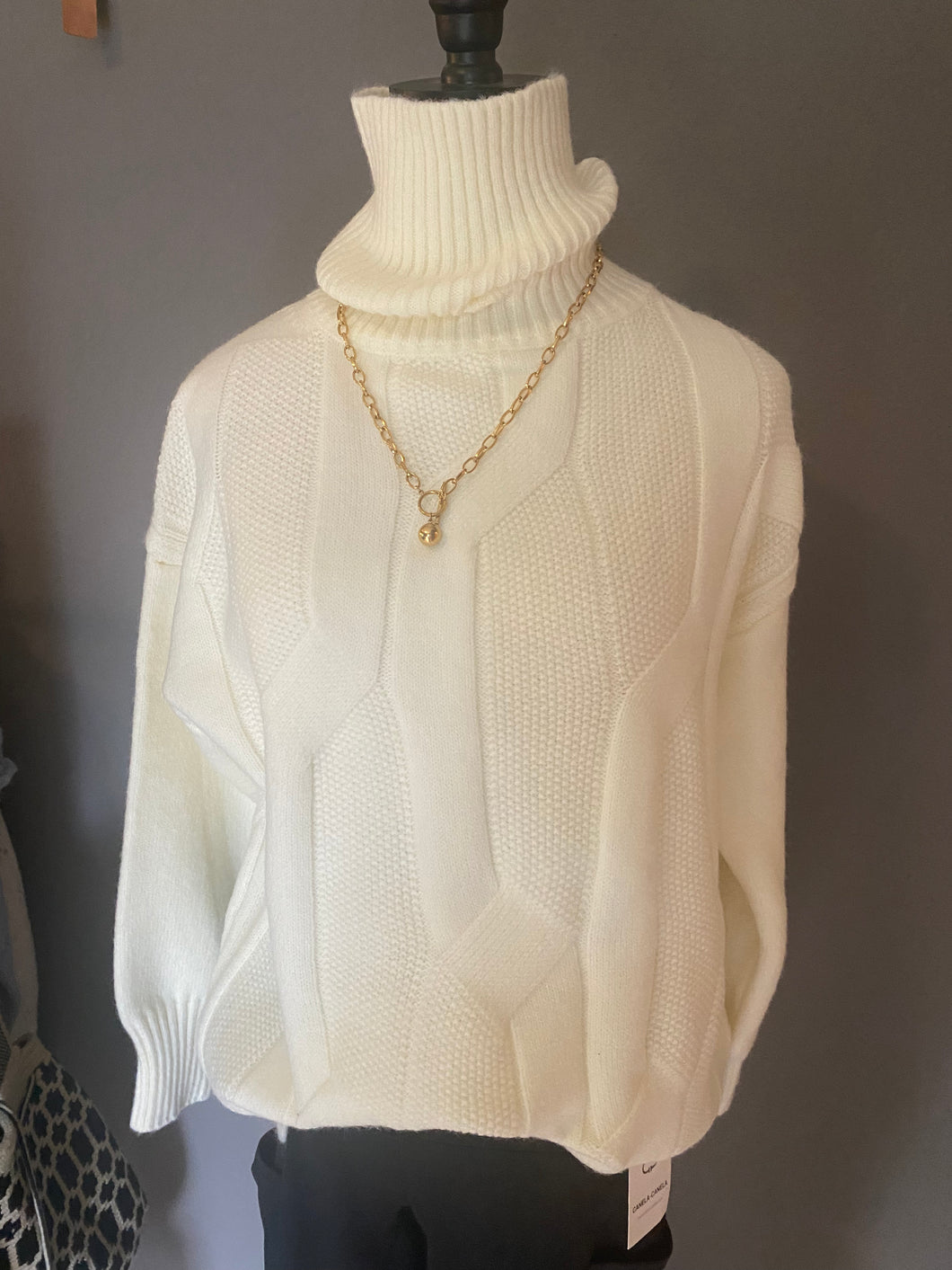 Ivory cable knit sweater